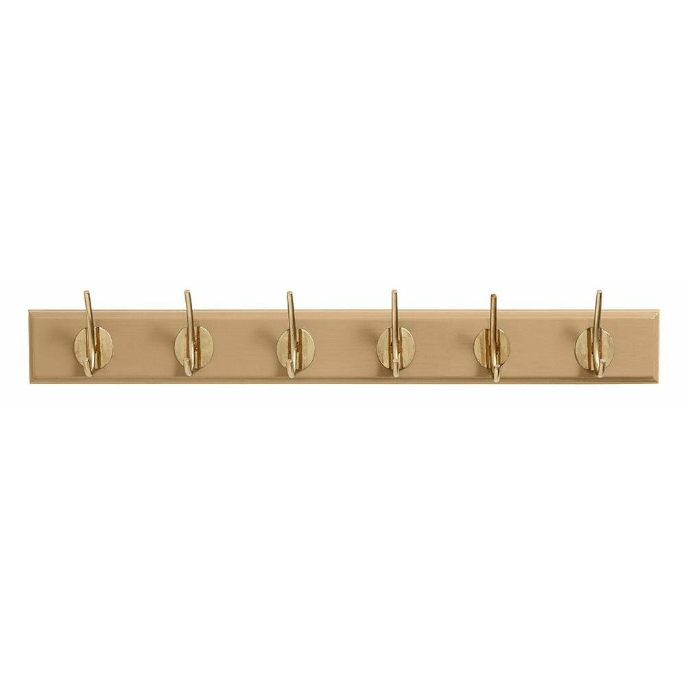 EDGY knagerække i træ med 6 messing knager - 60 cm - kamel - Nordal - DesignGaragen.dk