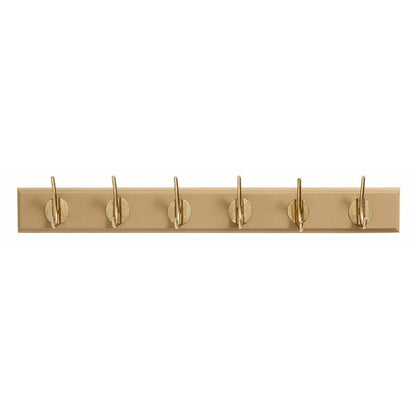 EDGY knagerække i træ med 6 messing knager - 60 cm - kamel - Nordal - DesignGaragen.dk