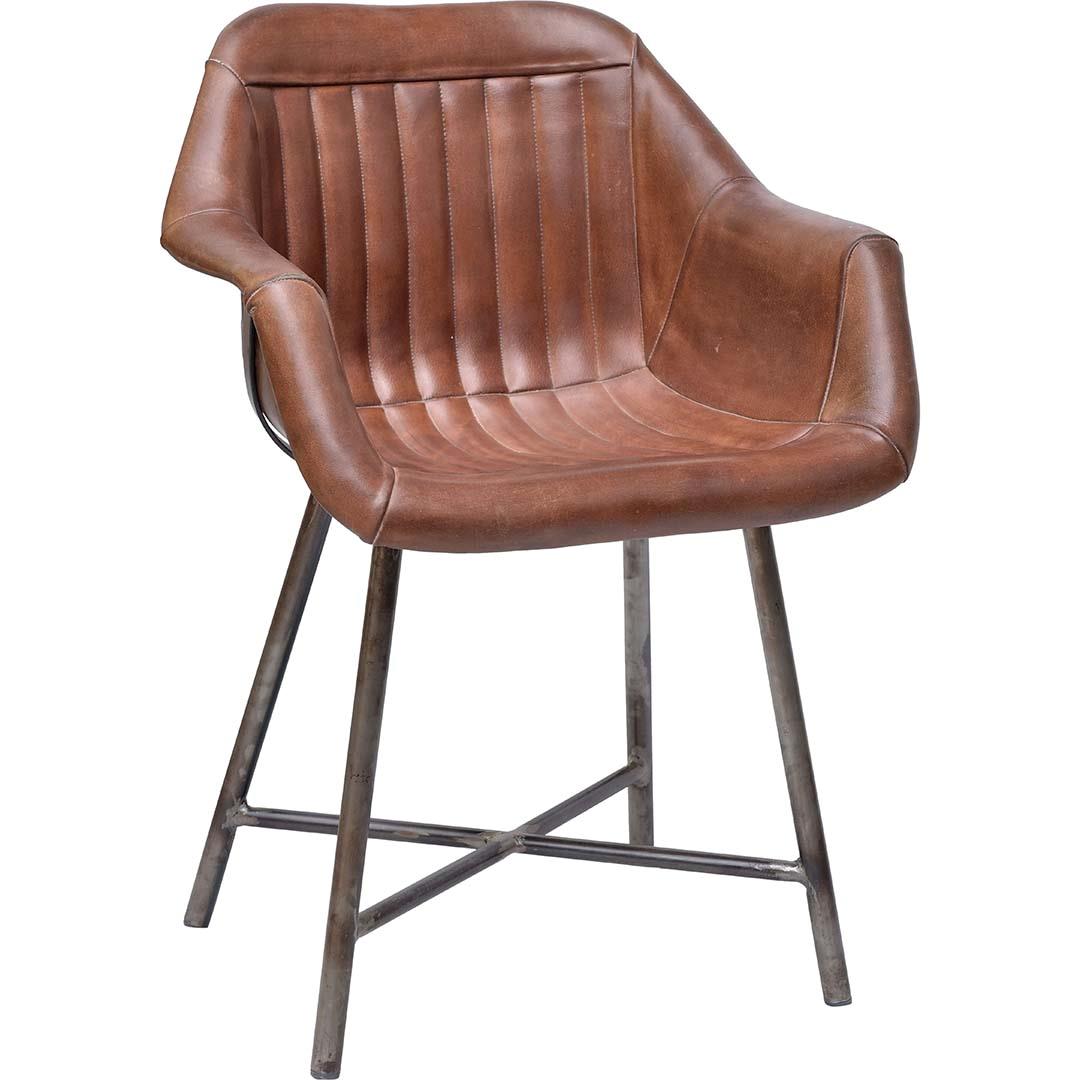 Trademark Living Icon læder loungestol med armlæn