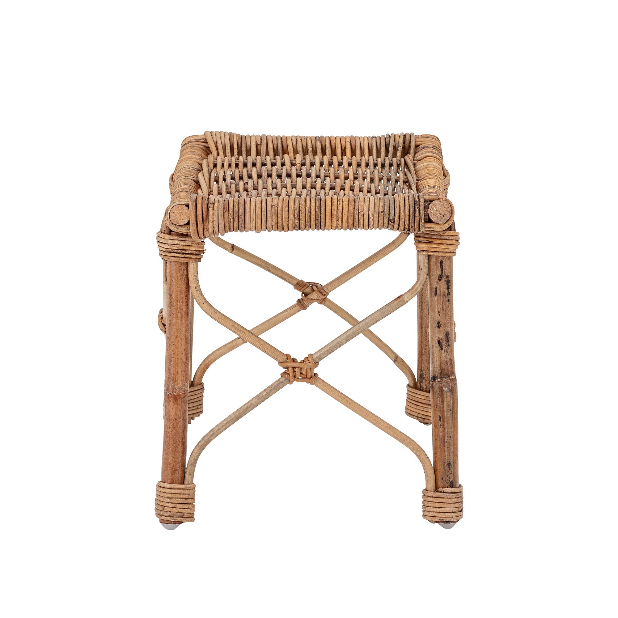 BLOOMINGVILLE MINI Alberta Fodskammel, Natur, Rattan - L36xH28,5xW25,5 cm - DesignGaragen.dk.