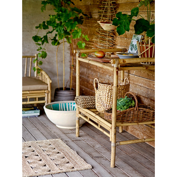 BLOOMINGVILLE Sole Konsolbord, Natur, Bambus - L100xH95xW60 cm - DesignGaragen.dk.