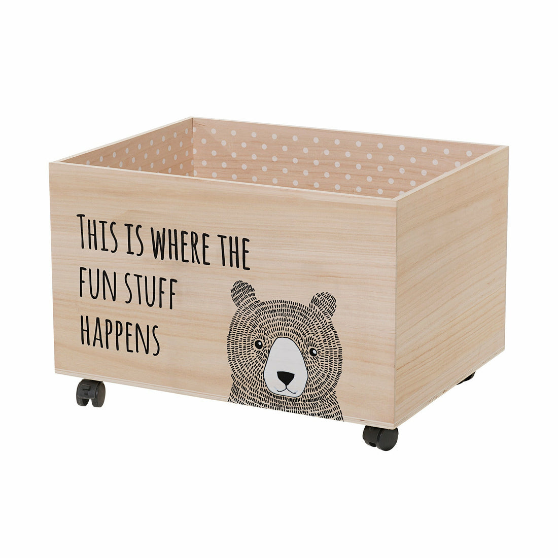 BLOOMINGVILLE MINI Kesa Opbevaringskasse m/Hjul, Natur, Kejsertræ - L60xH40xW45 cm - DesignGaragen.dk.