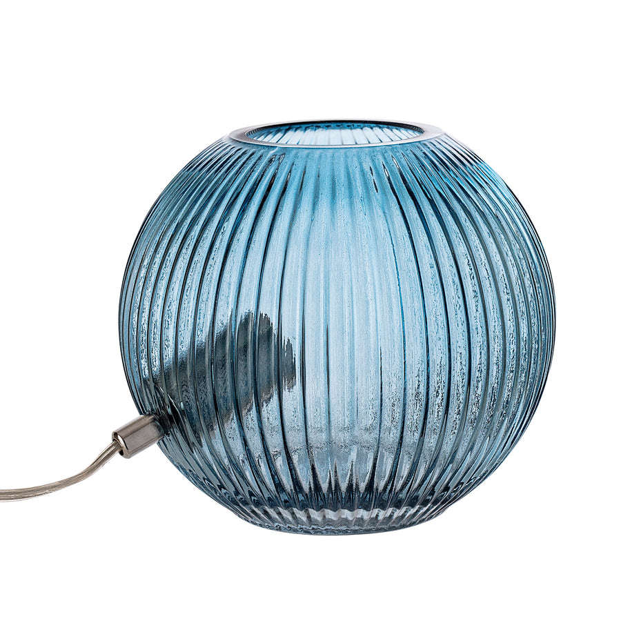 BLOOMINGVILLE Kauri Bordlampe, Blå, Glas - D20xH18 cm - DesignGaragen.dk.