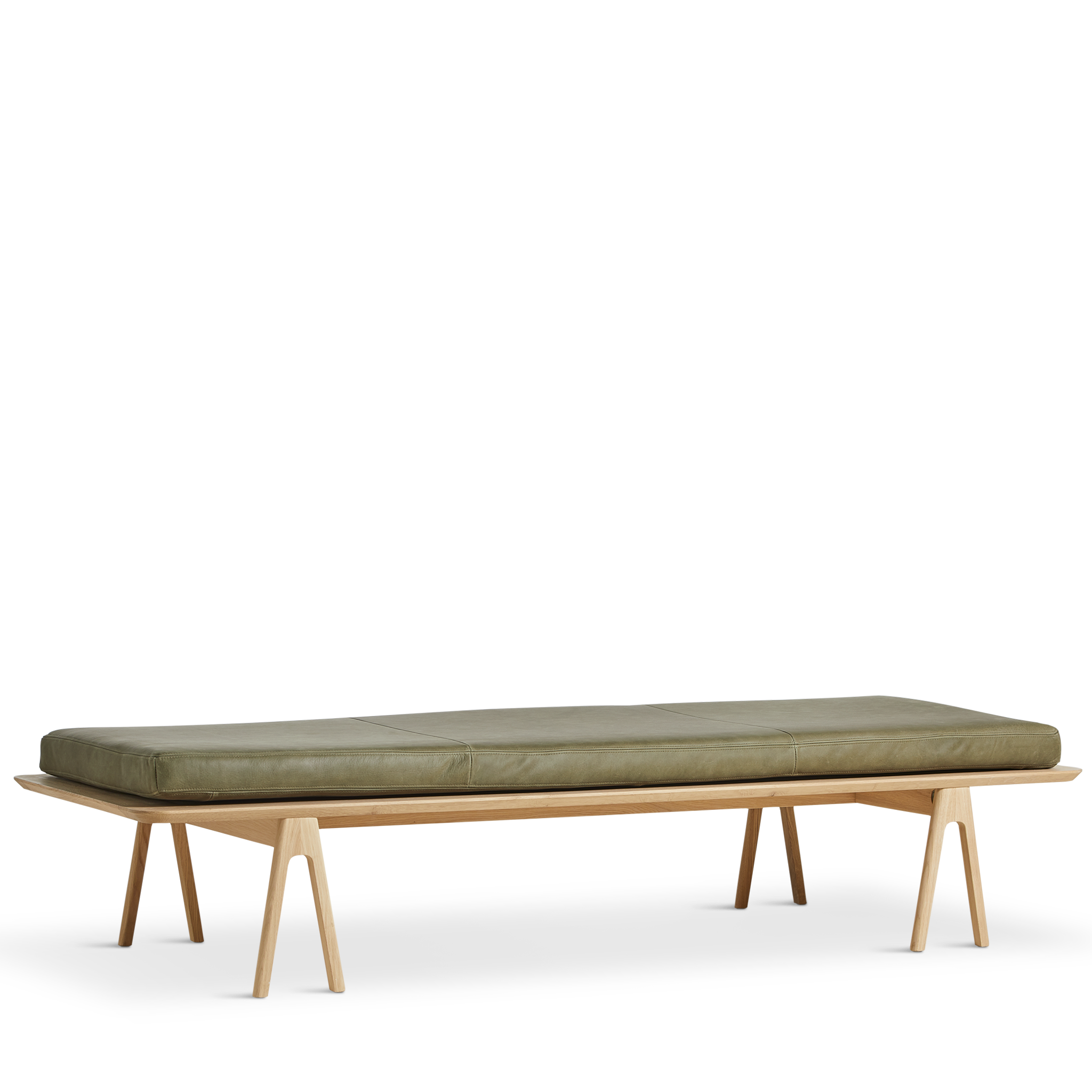 WOUD -  Level daybed - Moss green/oak 190x76,50x41 cm