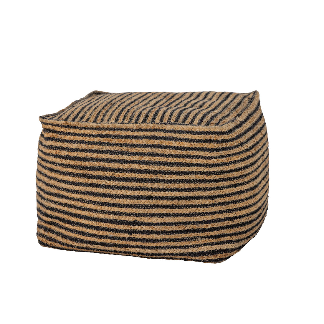 BLOOMINGVILLE Nao Puf, Sort, Jute - L40xH35xW40 cm - DesignGaragen.dk.