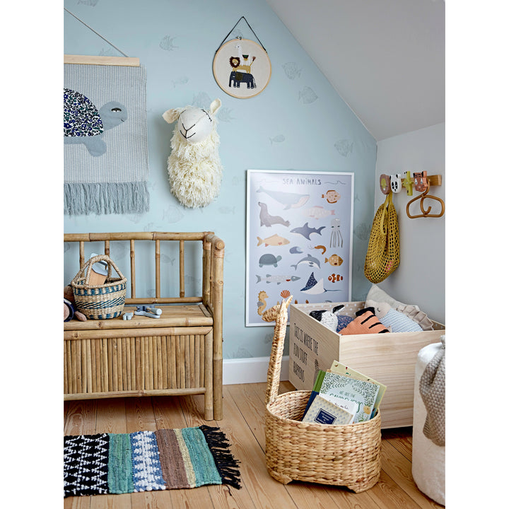 BLOOMINGVILLE MINI Kesa Opbevaringskasse m/Hjul, Natur, Kejsertræ - L60xH40xW45 cm - DesignGaragen.dk.