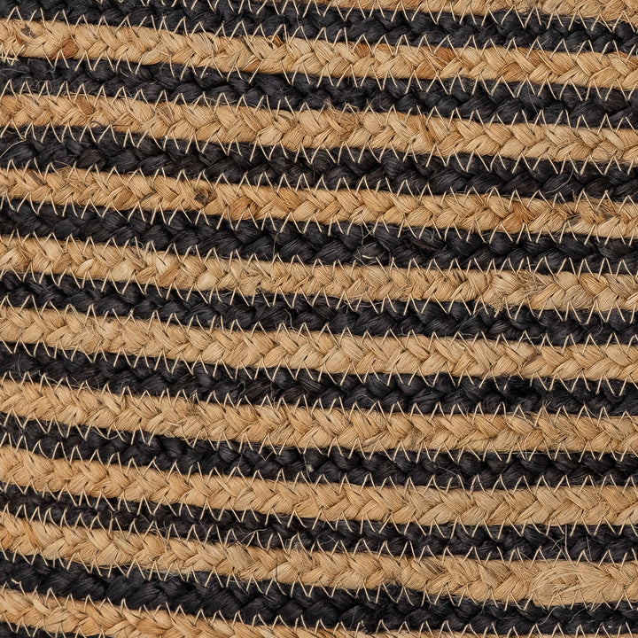BLOOMINGVILLE Nao Puf, Sort, Jute - L40xH35xW40 cm - DesignGaragen.dk.