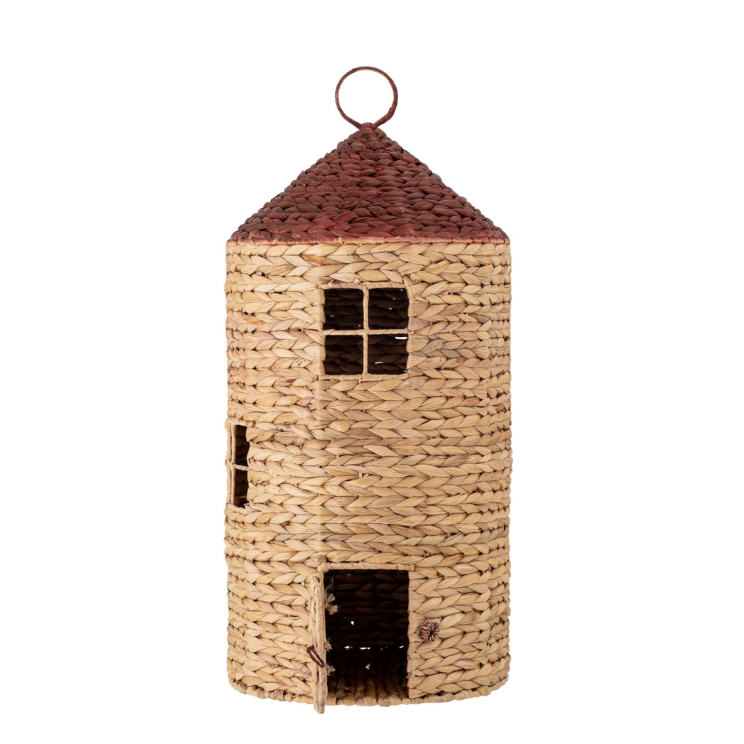 BLOOMINGVILLE MINI Linas Kurv m/Låg, Natur, Vandhyacint - D35xH70 cm - DesignGaragen.dk.