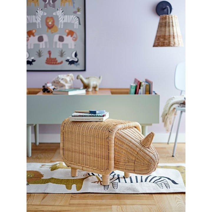 BLOOMINGVILLE MINI Maurice Plaid, Natur, Genanvendt Bomuld - L100xW80 cm - DesignGaragen.dk.