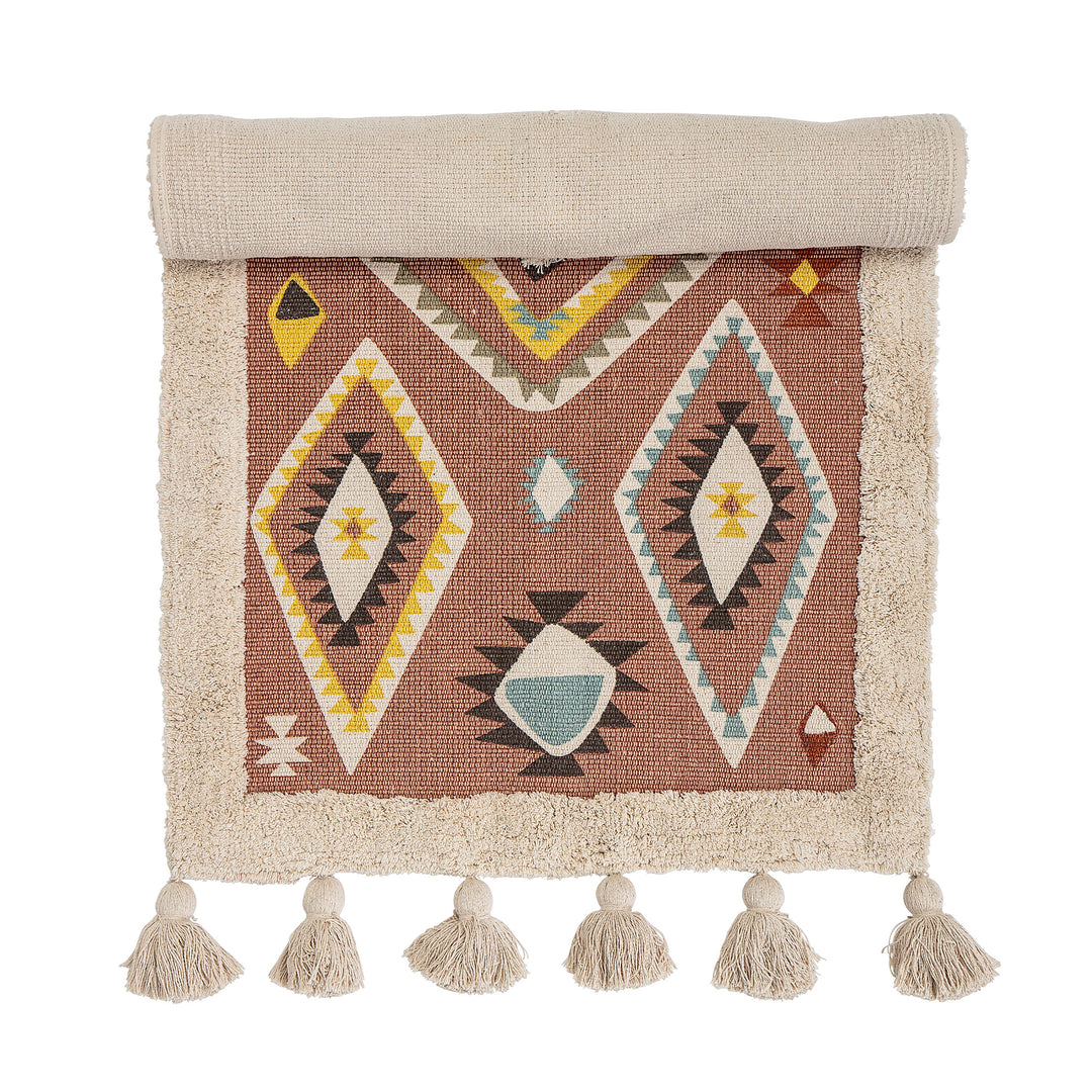 BLOOMINGVILLE MINI Lutz Tæppe, Brun, Bomuld - L120xW65 cm - DesignGaragen.dk.