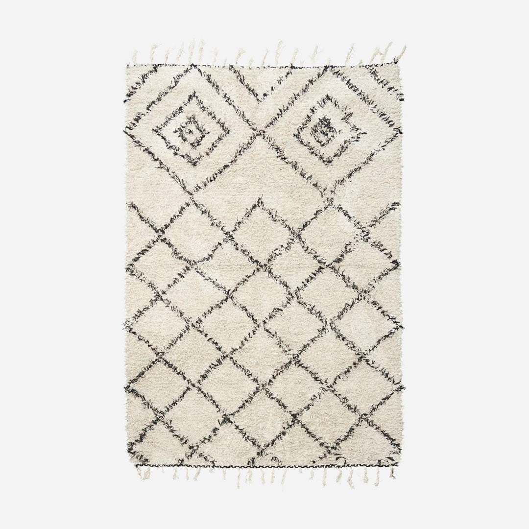 House Doctor-Tæppe, Kuba, hvid/sort-l: 200 cm, w: 140 cm
