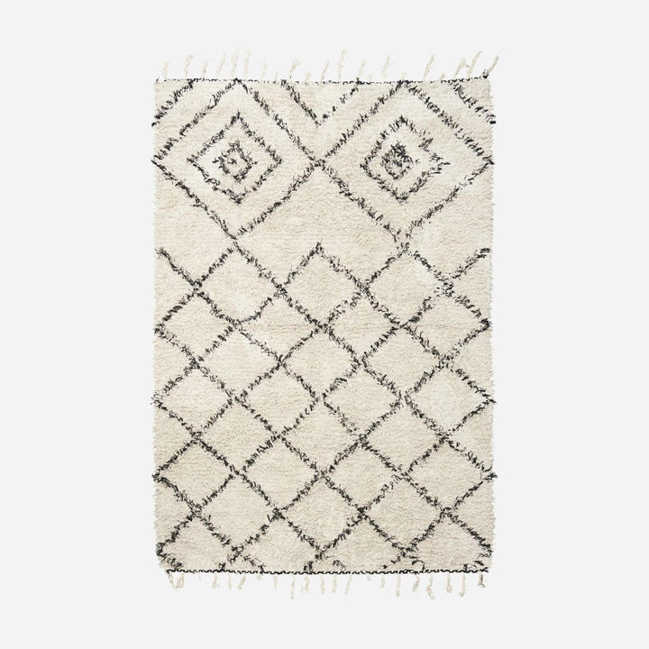 House Doctor-Tæppe, Kuba, hvid/sort-l: 200 cm, w: 140 cm