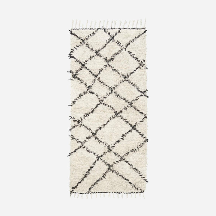 House Doctor-Tæppe, Riba, Hvid/Sort-l: 200 cm, w: 90 cm