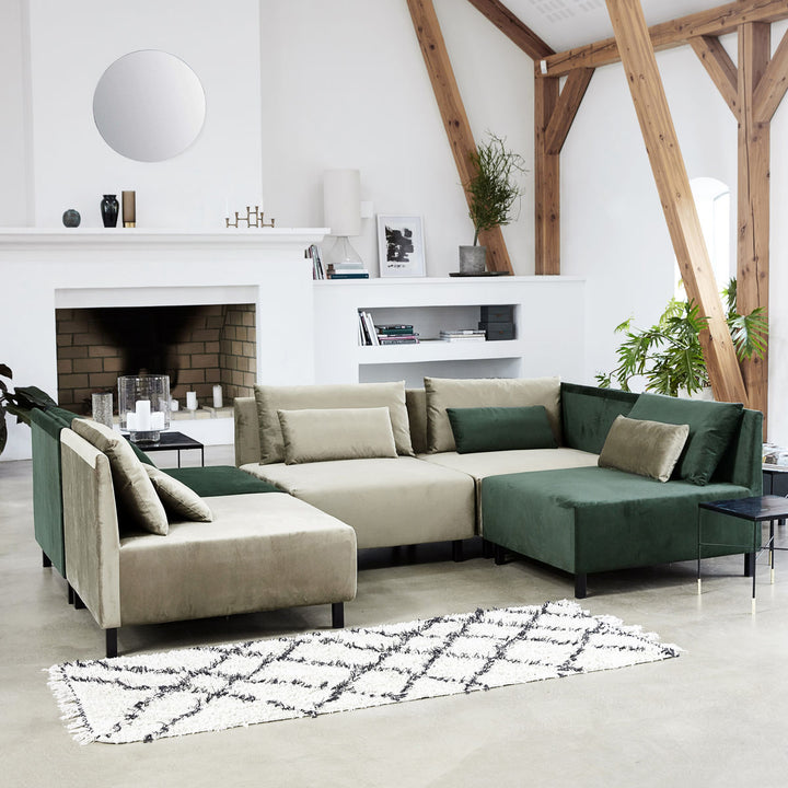 House Doctor-Tæppe, Riba, Hvid/Sort-l: 200 cm, w: 90 cm