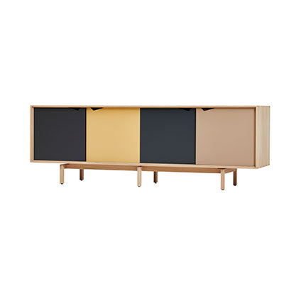 Andersen Furniture S1 sideboard - l200xd50xh68 cm - eg/sæbe med multi earth låger - DesignGaragen.dk.