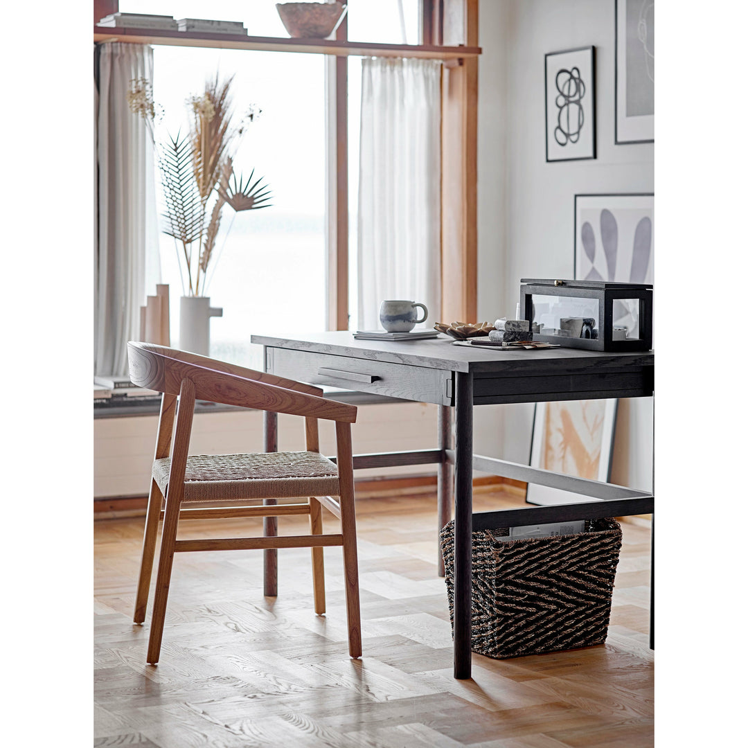 BLOOMINGVILLE Wells Skrivebord, Brun, Ege Finer - L120xH76xW65 cm - DesignGaragen.dk.