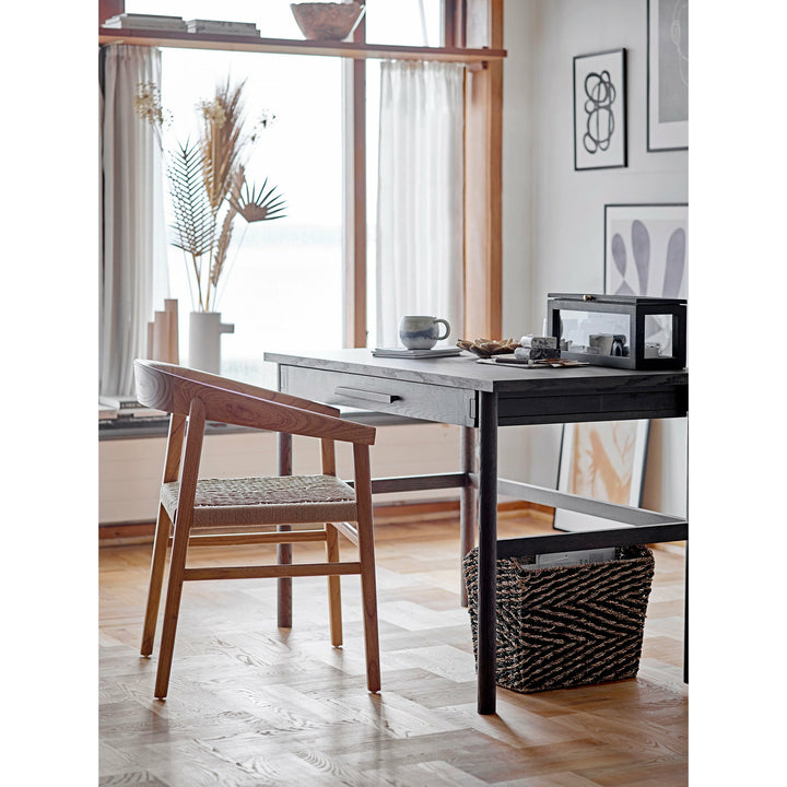 BLOOMINGVILLE Wells Skrivebord, Brun, Ege Finer - L120xH76xW65 cm - DesignGaragen.dk.