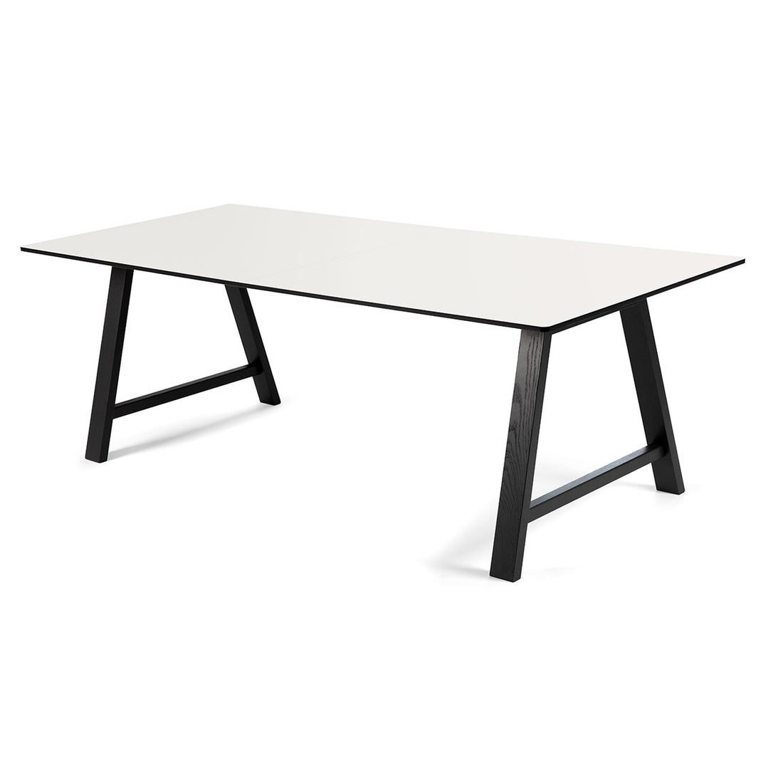 Andersen Furniture T1 udtræksbord i hvid laminat - understel i sort - 95x180xH72,5 cm - DesignGaragen.dk.