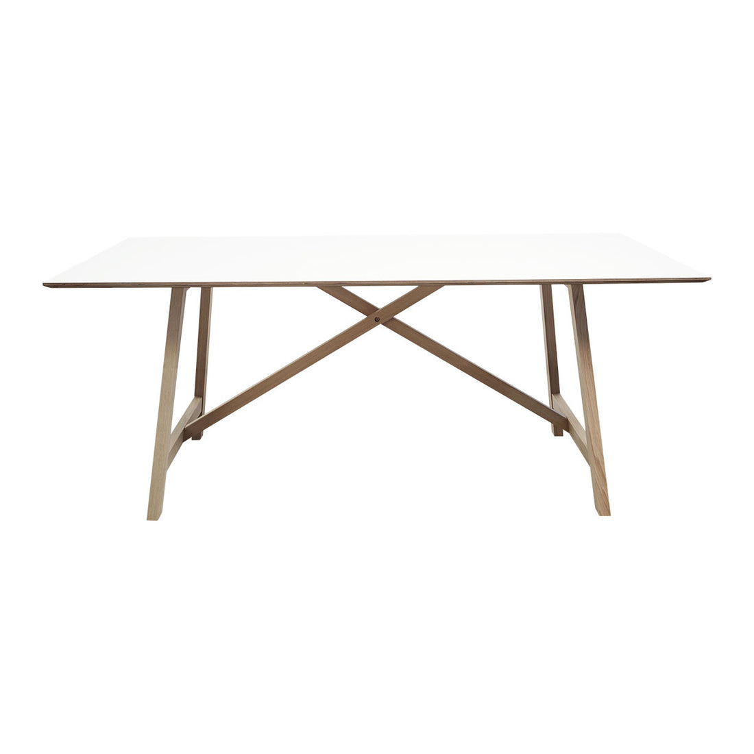 T6 SPISEBORD - HVID LAMINAT - SYNLIG AFFASET KRYDSFINÉR KANT - Andersen Furniture - DesignGaragen.dk