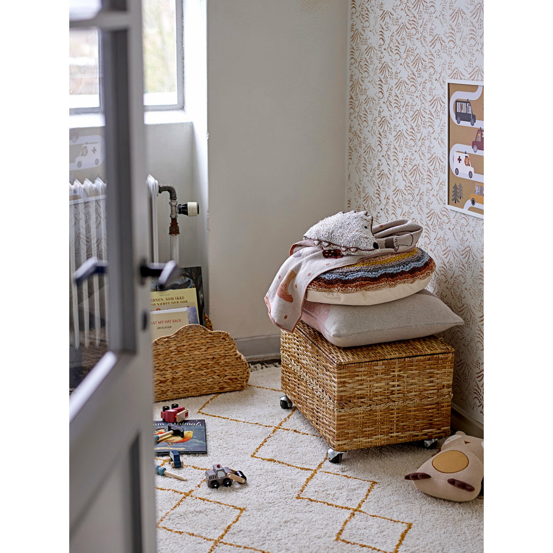 BLOOMINGVILLE MINI Colin Kurv m/Låg, Natur, Rattan - L48xH29xW33/L56xH35,5xW40 cm, Set of 2 - DesignGaragen.dk.