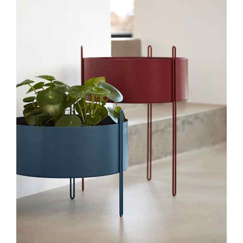 Woud Pidestall flowerpot - red H55xØ40cm