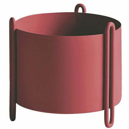 WOUD -  Woud - Pidestall Flowerpot Small rød Ø: 15 cm / H: 15 cm