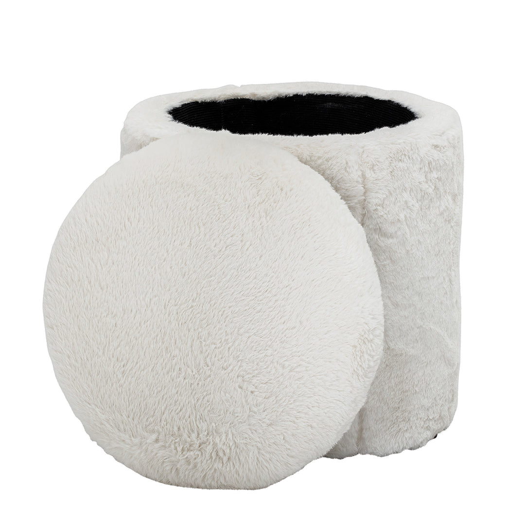 BLOOMINGVILLE MINI Siabella Puf, Hvid, Polyester - D37xH40 cm - DesignGaragen.dk.