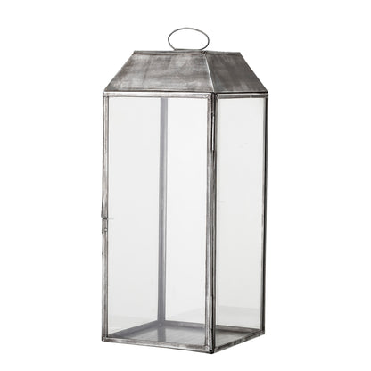 BLOOMINGVILLE Ejlar Lanterne, Grå, Metal - L20xH48xW20 cm - DesignGaragen.dk.