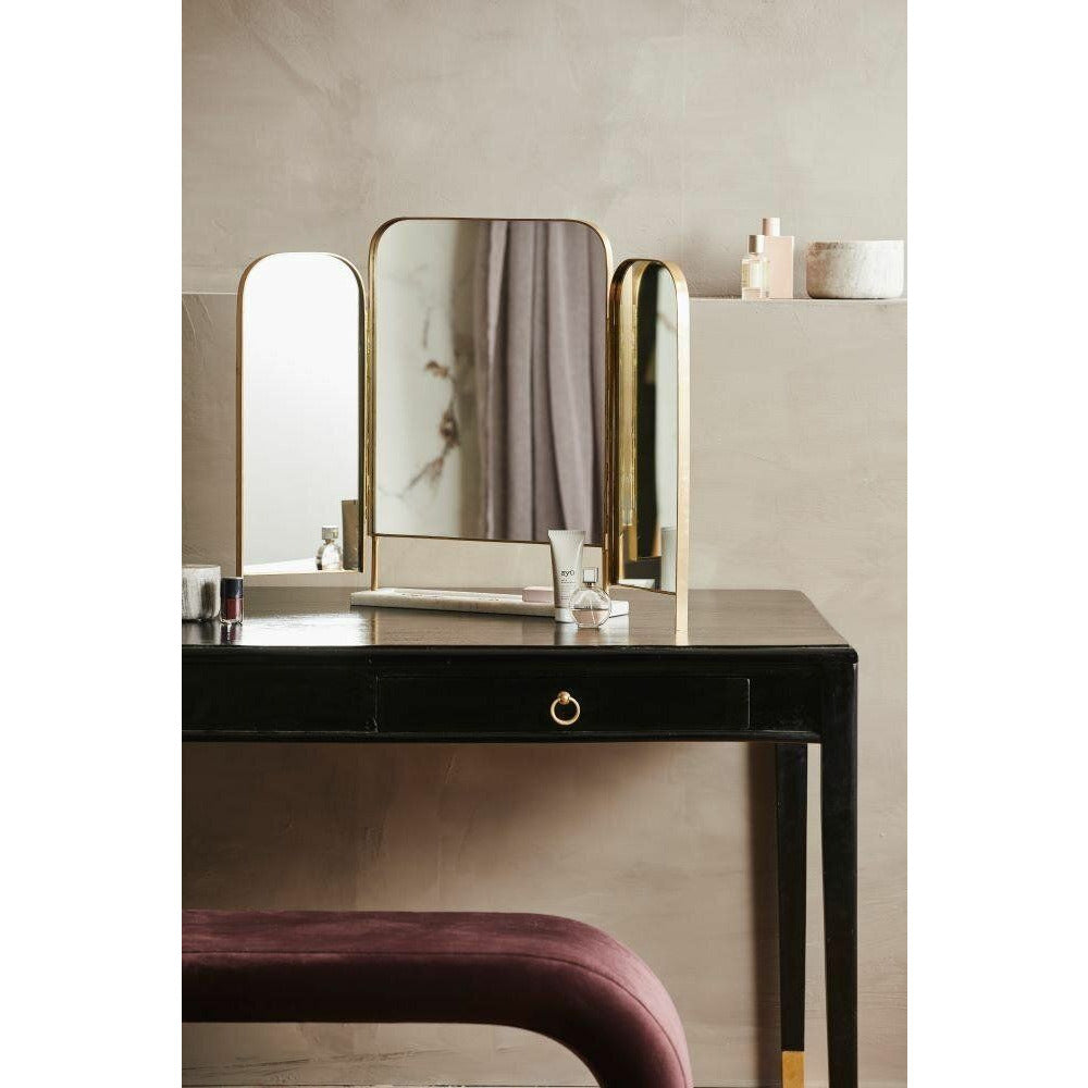 OTUS bordspejl – H57,5 cm – guld finish/hvid marmor