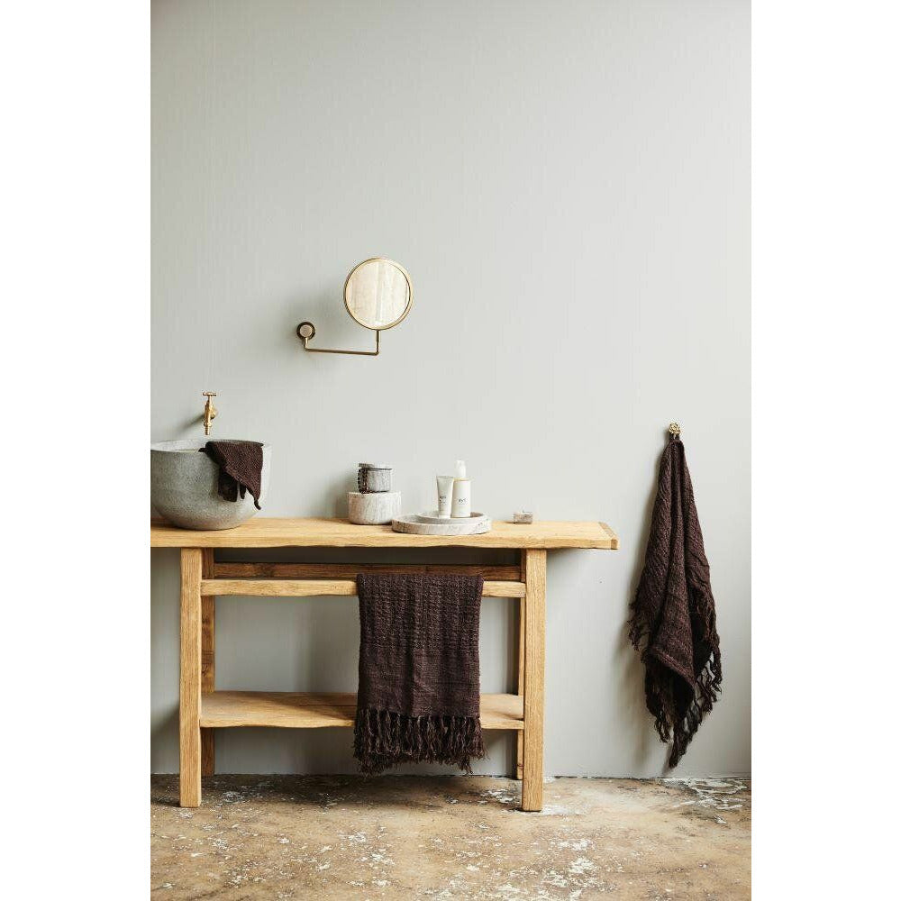 ARIES badehåndklæde i hør – 80×150 cm – brun