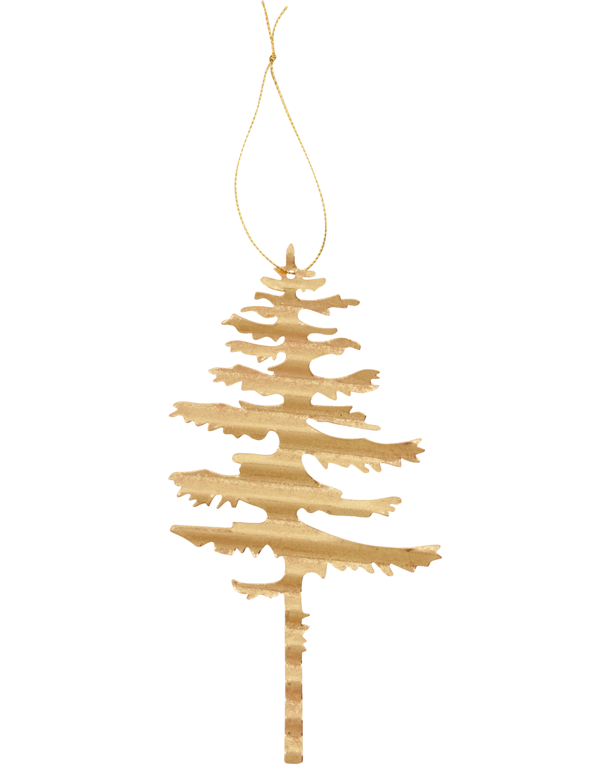 Julepynt, HDTin plate tree, Antikt guld