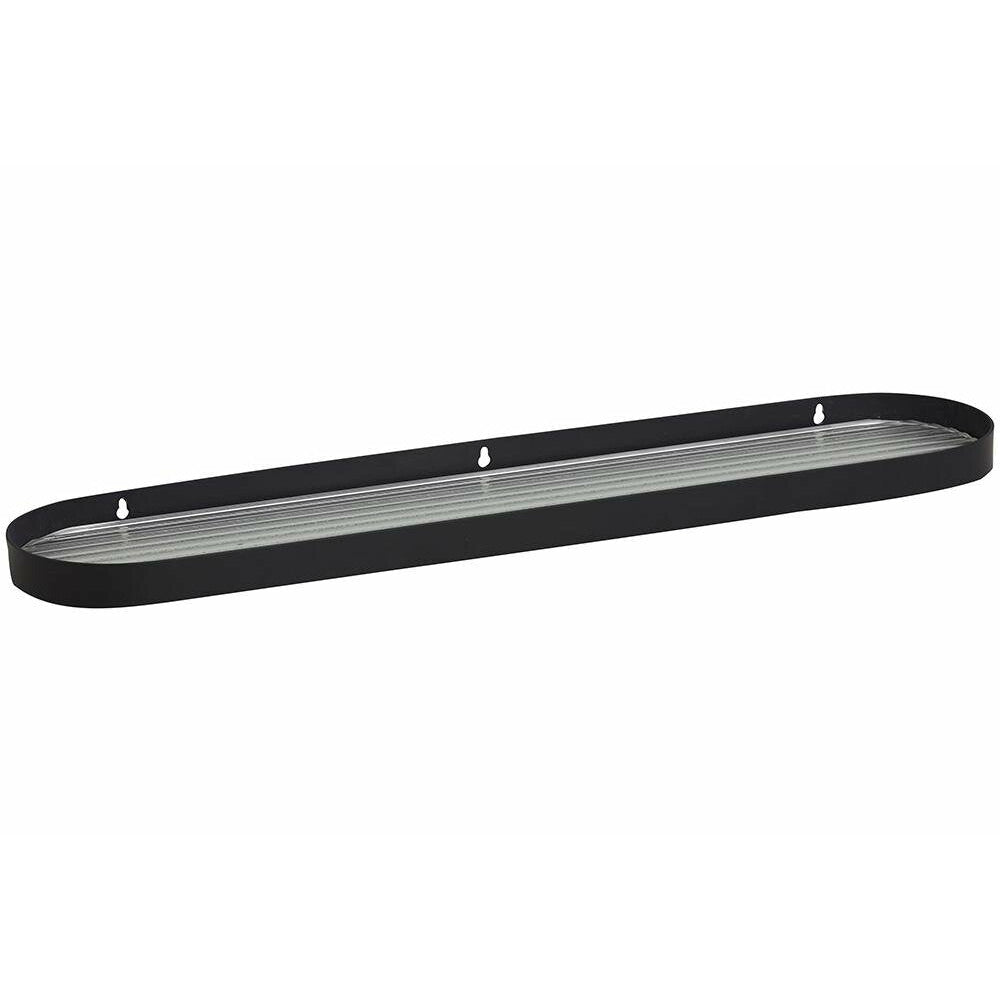 SOTRA hylde i rustfrit stål og glas – L60 cm – sort