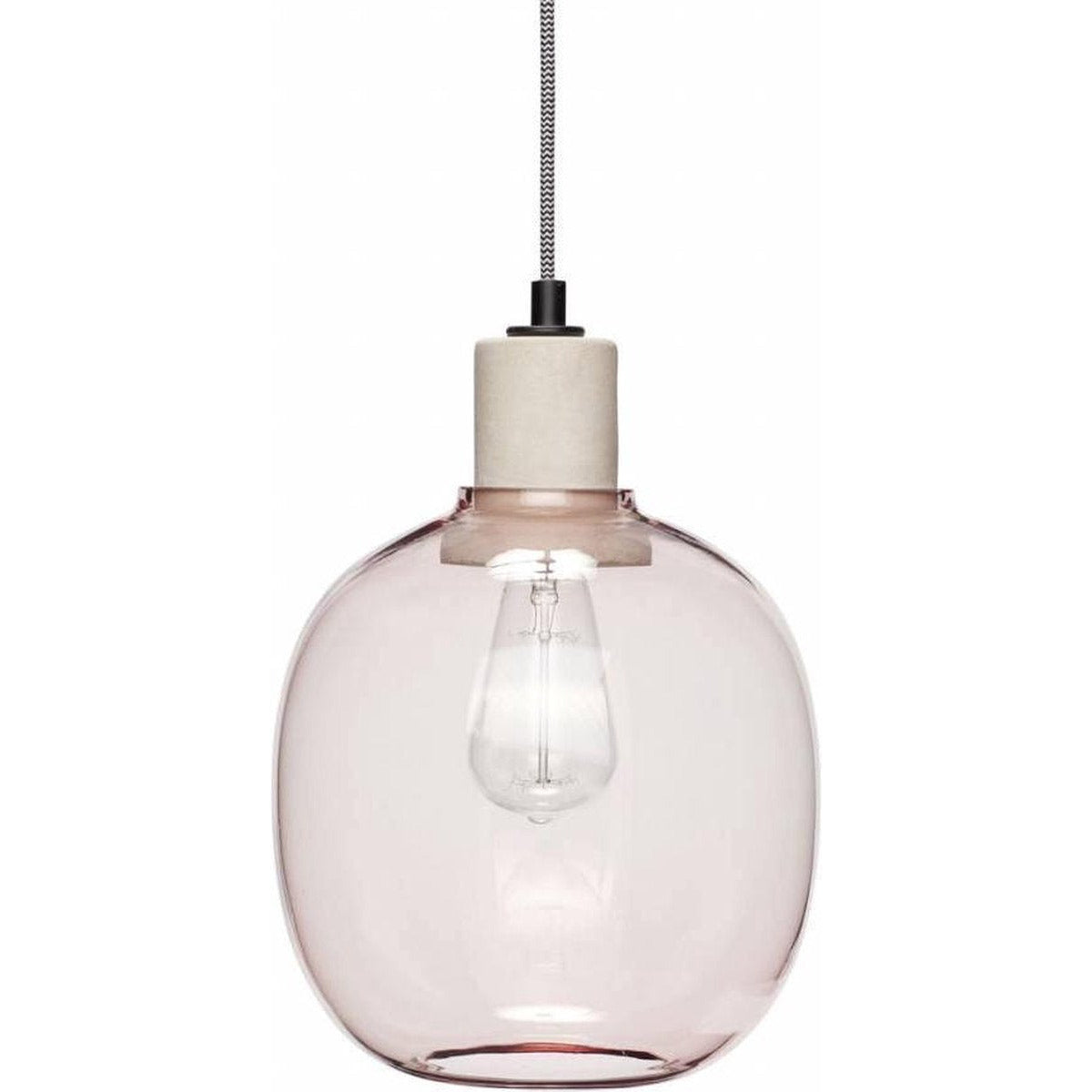 Hübsch – Pendel glas rosebeton – ø23xH30cm