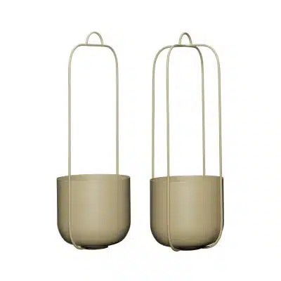 Lotus Hængepotte Khaki (sæt af 2)