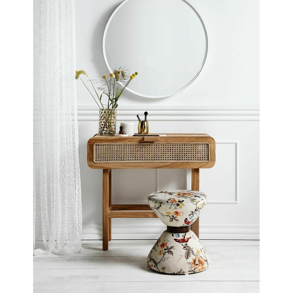 MERGE konsolbord i teaktræ med glas – 90×35 – natur