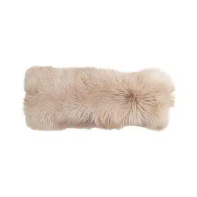 Premium Rævepude | Cashmere Bagside | Norge | Latte | 30x75 cm